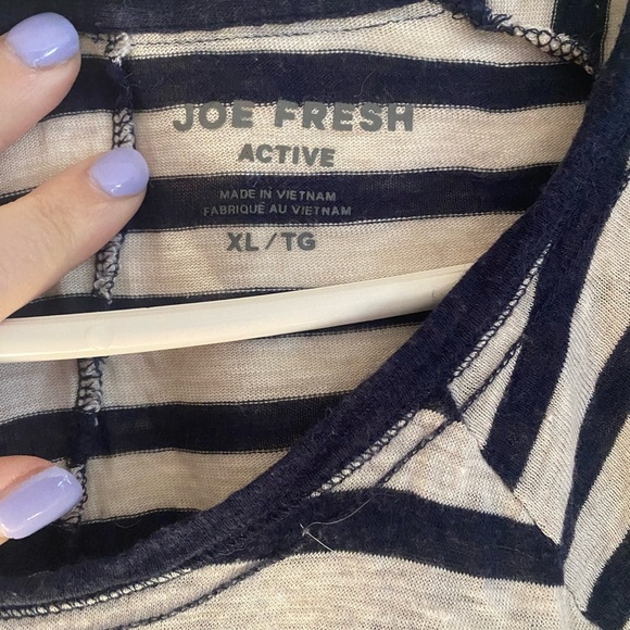 Joe fresh striped long sleeve tee white/navy - Picture 3 of 6